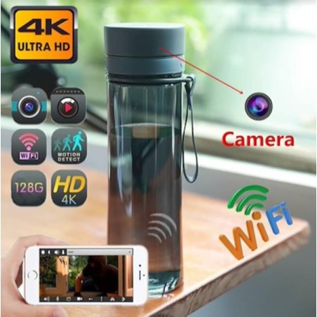 4K 4096*2160P WiFi sports water bottle hidden camera