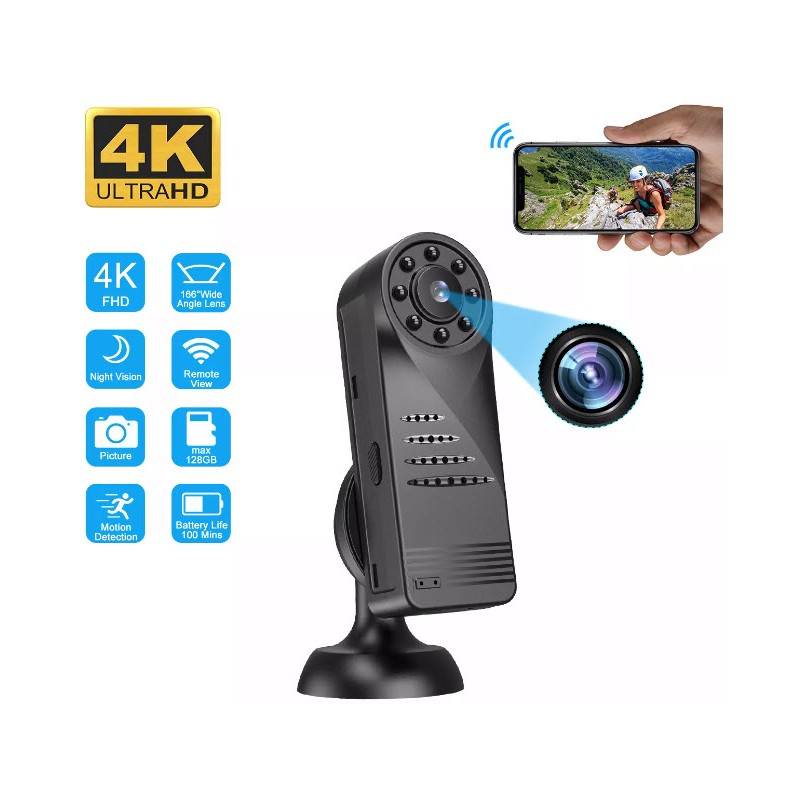 4K Mini Wearable WiFi Camera D5 Remote Camera DGKD5 SPION WiFi