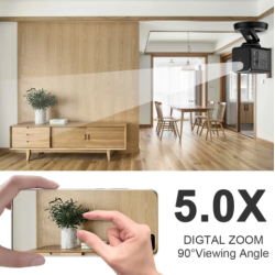 Wifi Rotate Mini Camera Ai Human Auto Tracking 5x Zoom 120 Wide Angle Built-in Battery Night Vision Ptz Camera