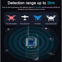 Mini Handheld 2km Drone UAV Signal Detector with High Alarm Sensitivity